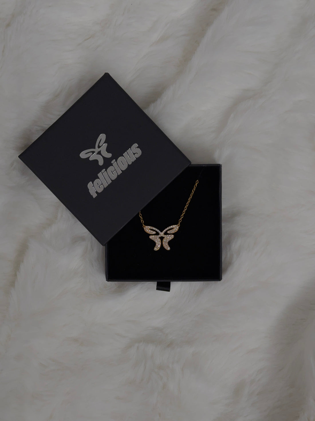 Butterfly Necklace GOLD & Rhinestones