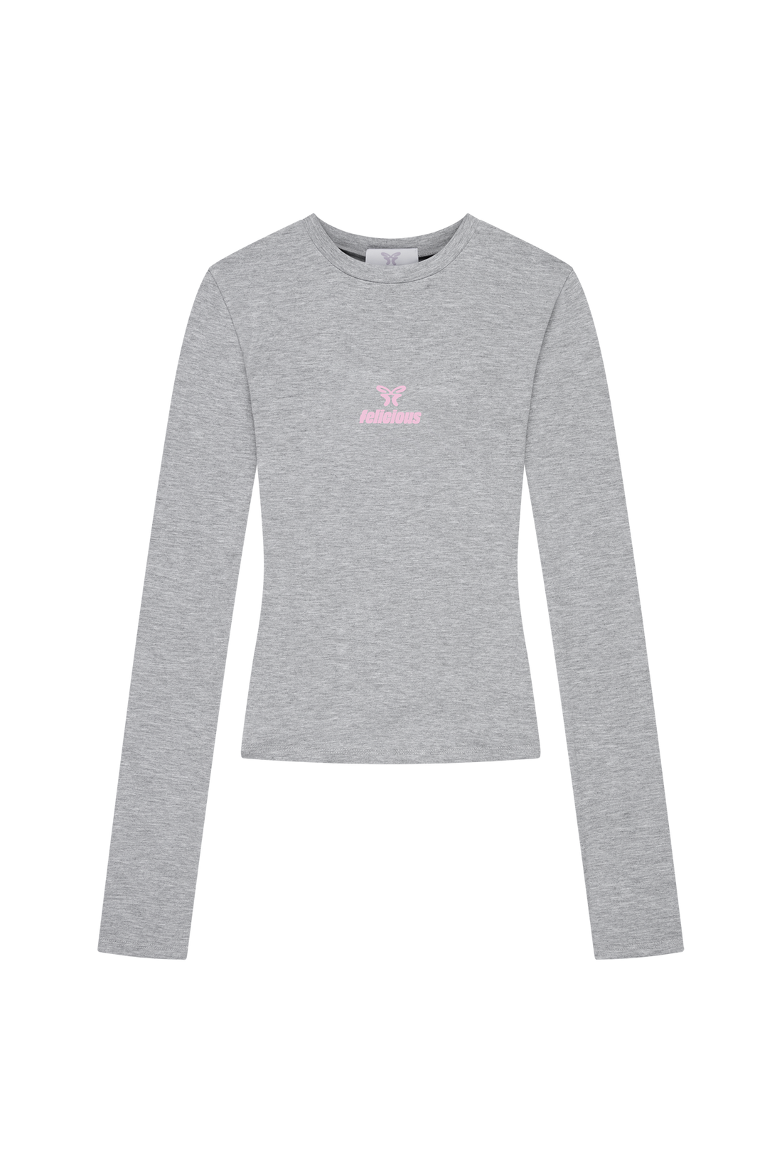 Basic Tight Logo Longsleeve Light Grey Melange