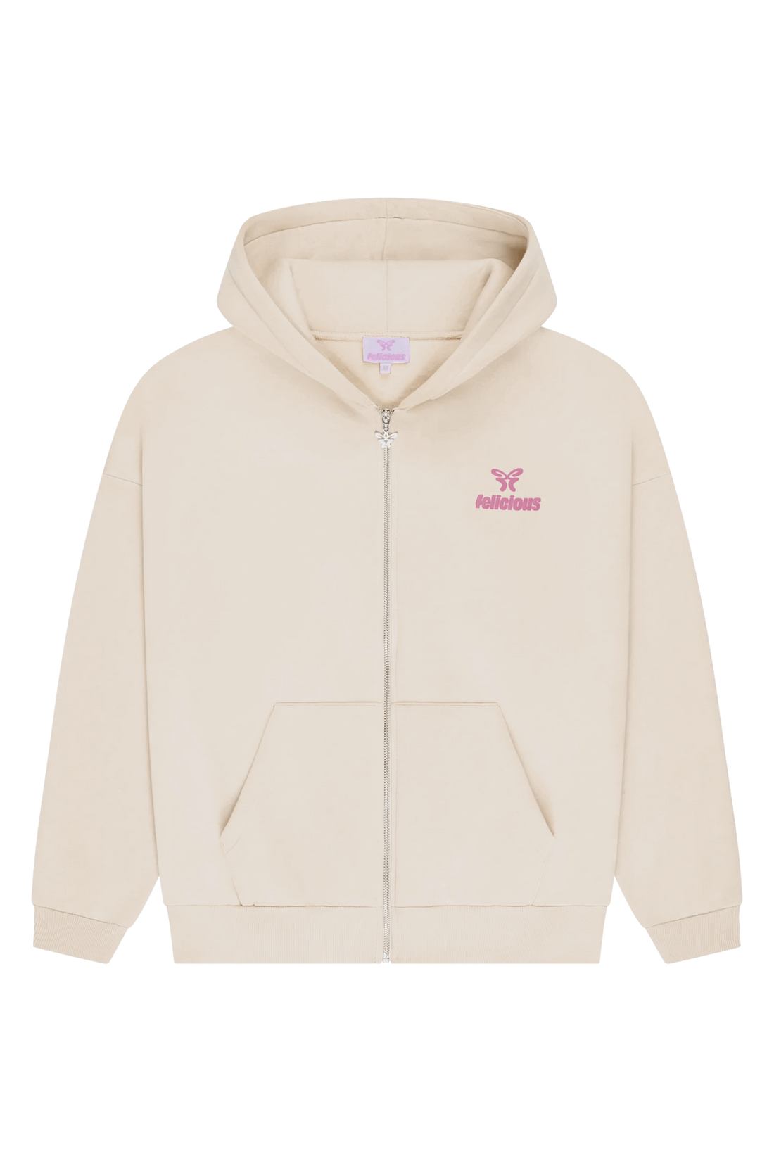 Basic Logo ZIP-Hoodie Creme