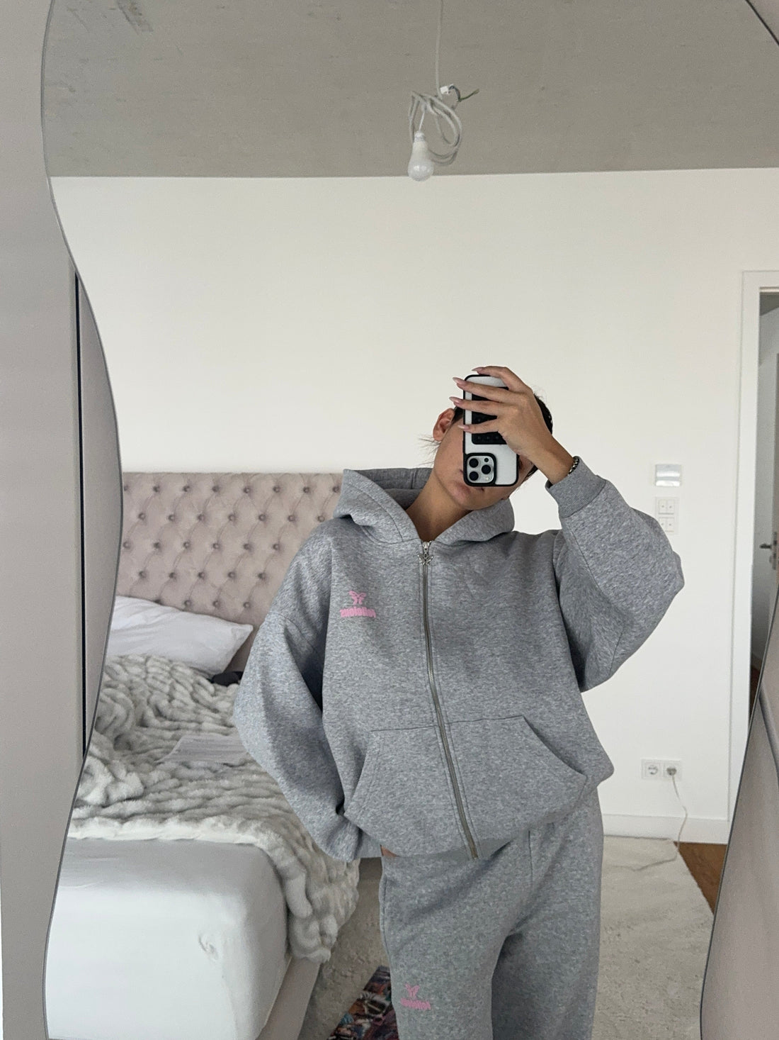 Basic Logo ZIP-Hoodie Light Grey